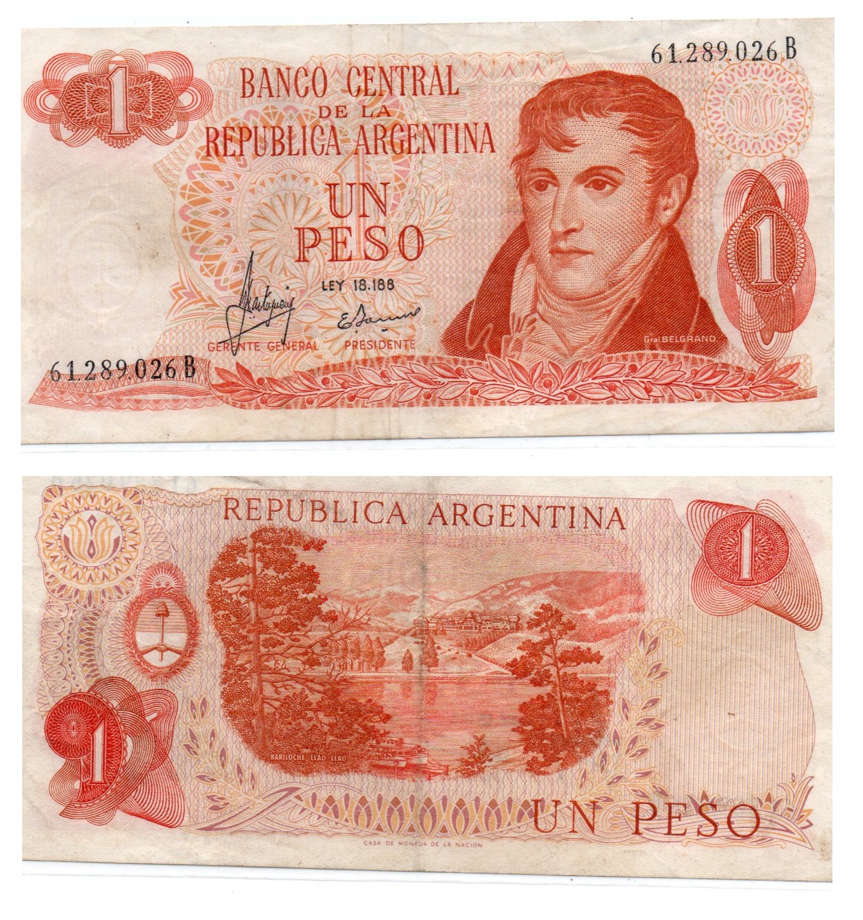 Argentina #287(1)/VF  1 Peso